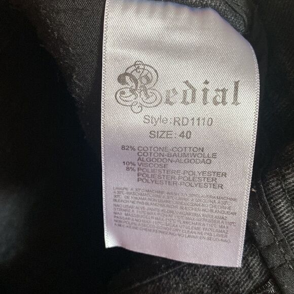 REDIAL- Paper-bag waisted raw hem cut-off jeans- faded black/grey- Size 12 - Picture 11 of 11